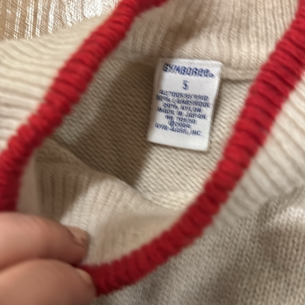 Mockneck lambs wool jacquard warm knit sweater size 5T - Picture 3 of 4